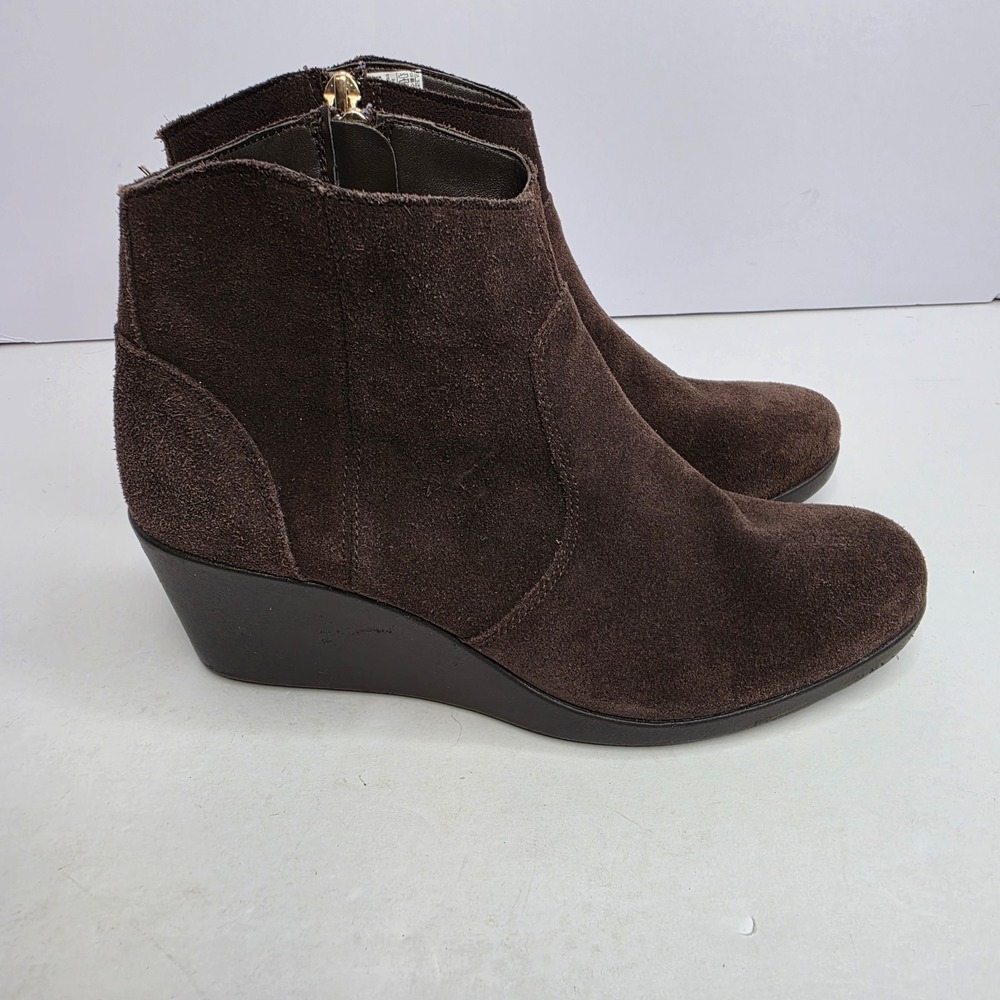 Crocs Ankle Boots Brown Suede Size W8‎ Zipper Closurer Women's